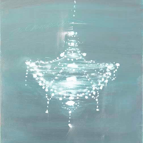 Pale Blue with White Chandelier