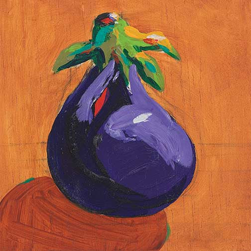 Purple Eggplant I (Eggplant on Orange)