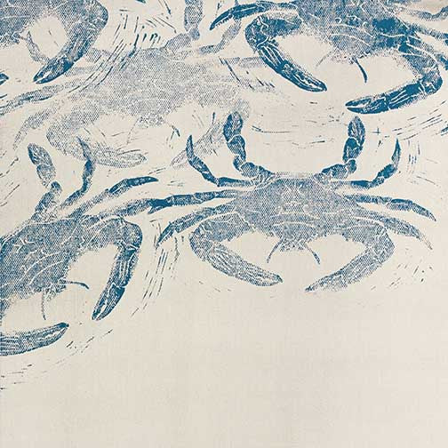 Playful coastal art print with vintage red crab silhouettes on sandy beige background, evoking nautical warmth and charm.