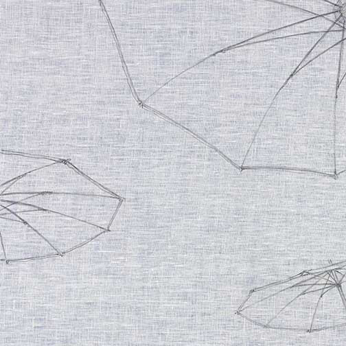 Delicate minimalist art with faint umbrella-like shapes on a soft textured background in neutral tones.