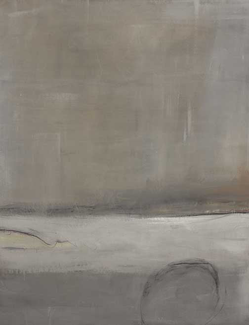 Neutral wall art featuring soft gray and earth tones with subtle minimalist linework.