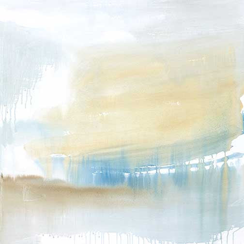 Misty earth-toned abstract with soft drips and fading layers dissolving into white, creating a serene and atmospheric sense of stillness.