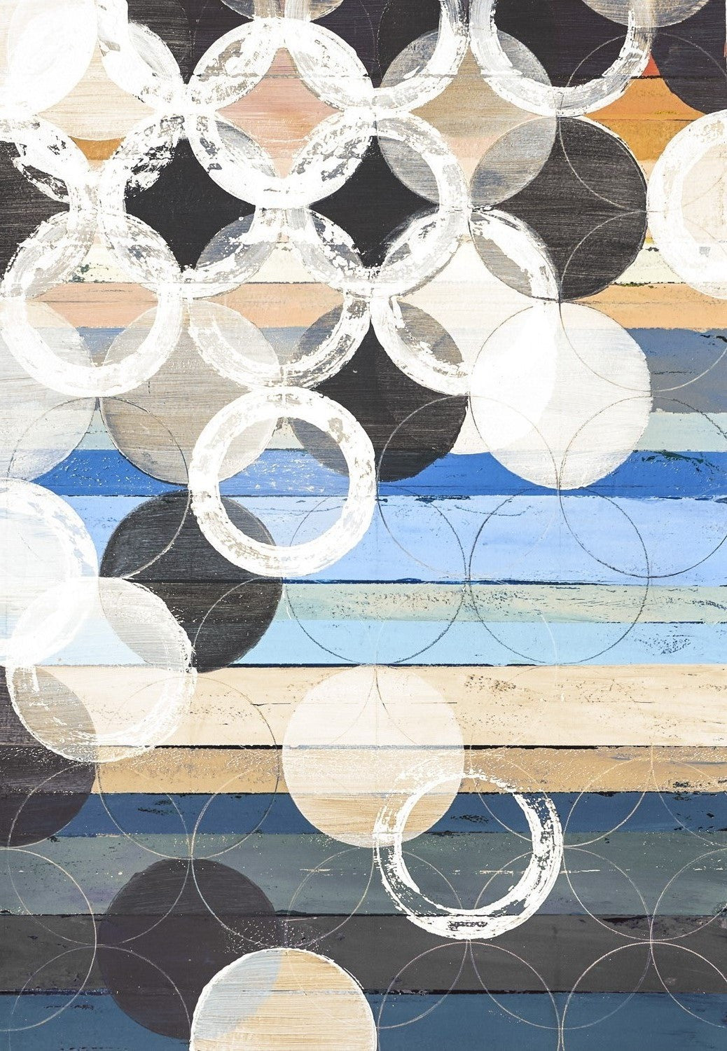 Beautiful contemporary piece with patterns on top of a colorful background. This piece is a part of a series of five, Tessellation I, II, III, IV, and V.