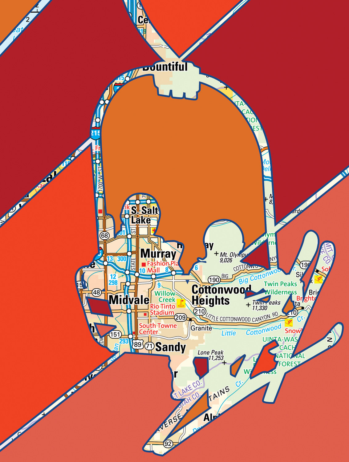 Beautiful composition of colors in this abstracted botanical piece. This is part of a series of four.