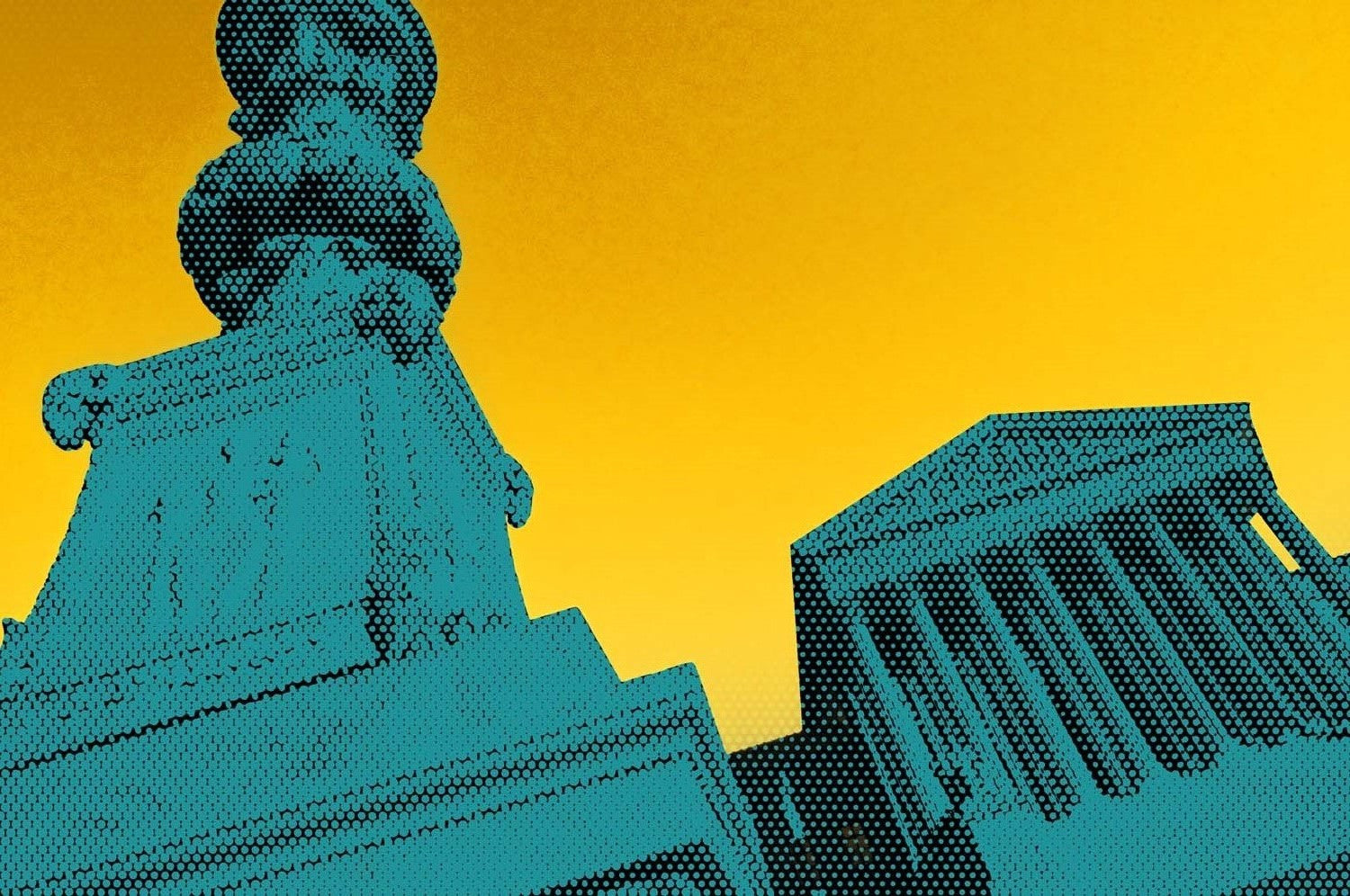 Vibrant painting of red coral on an ombre blue background. This piece has a mate.