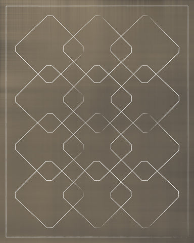 Simple piece with light patterns against a brown background. This piece is a part of a series of six, Vintage Graphic I, II, III, IV, V, and VI.