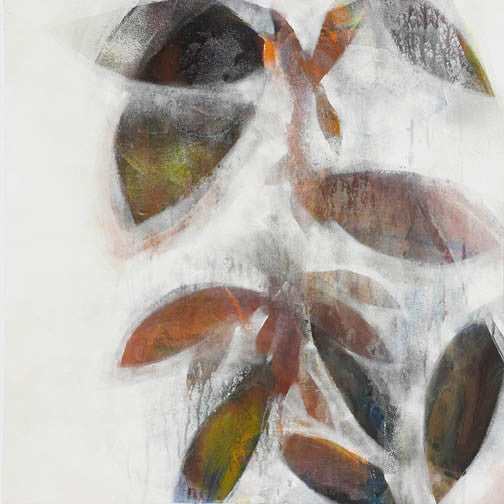 Teal and sage abstract art with translucent ovals drifting over a pale ground, creating a soft, meditative rhythm.