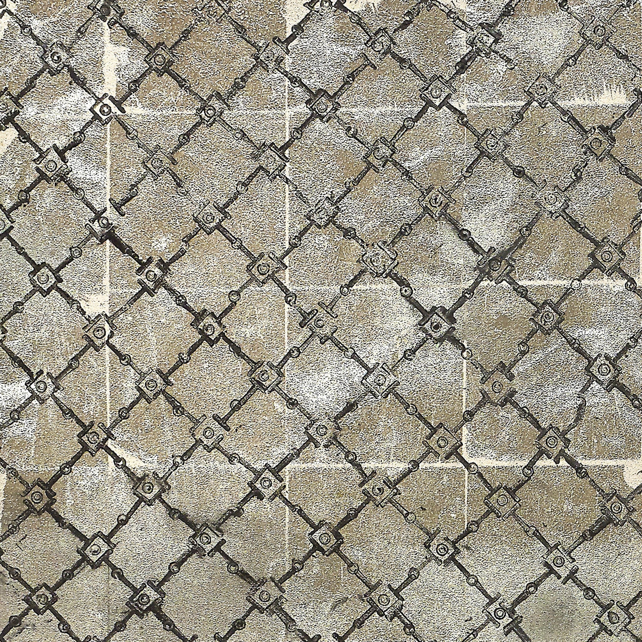 Contemporary piece with brown and black patterns throughout. This piece is a part of a series including Gilded Patter I, II, III, IV, V, and VI.