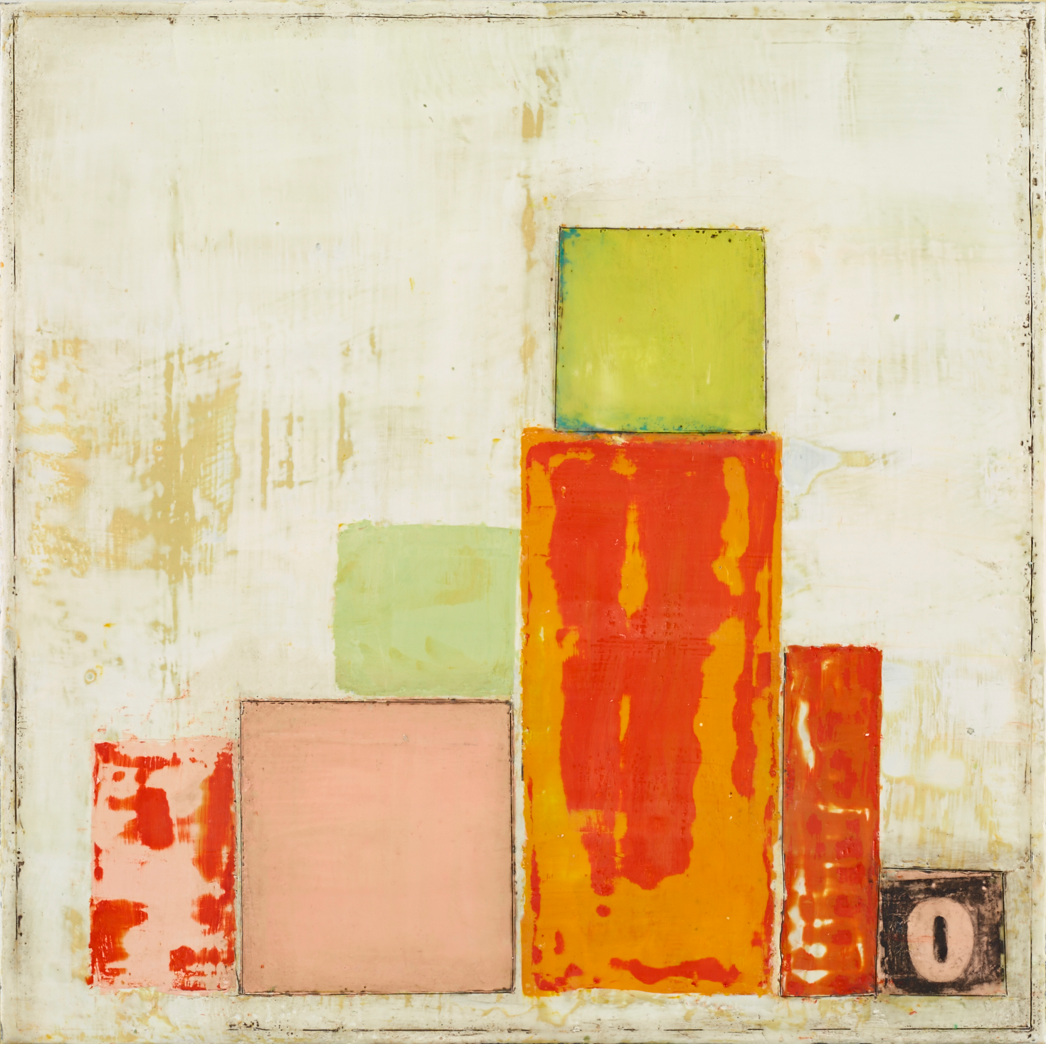 Curb Appeal artwork featuring playful geometric shapes and colors inspired by suburban structure, ideal for modern, urban, or mid-century interiors.