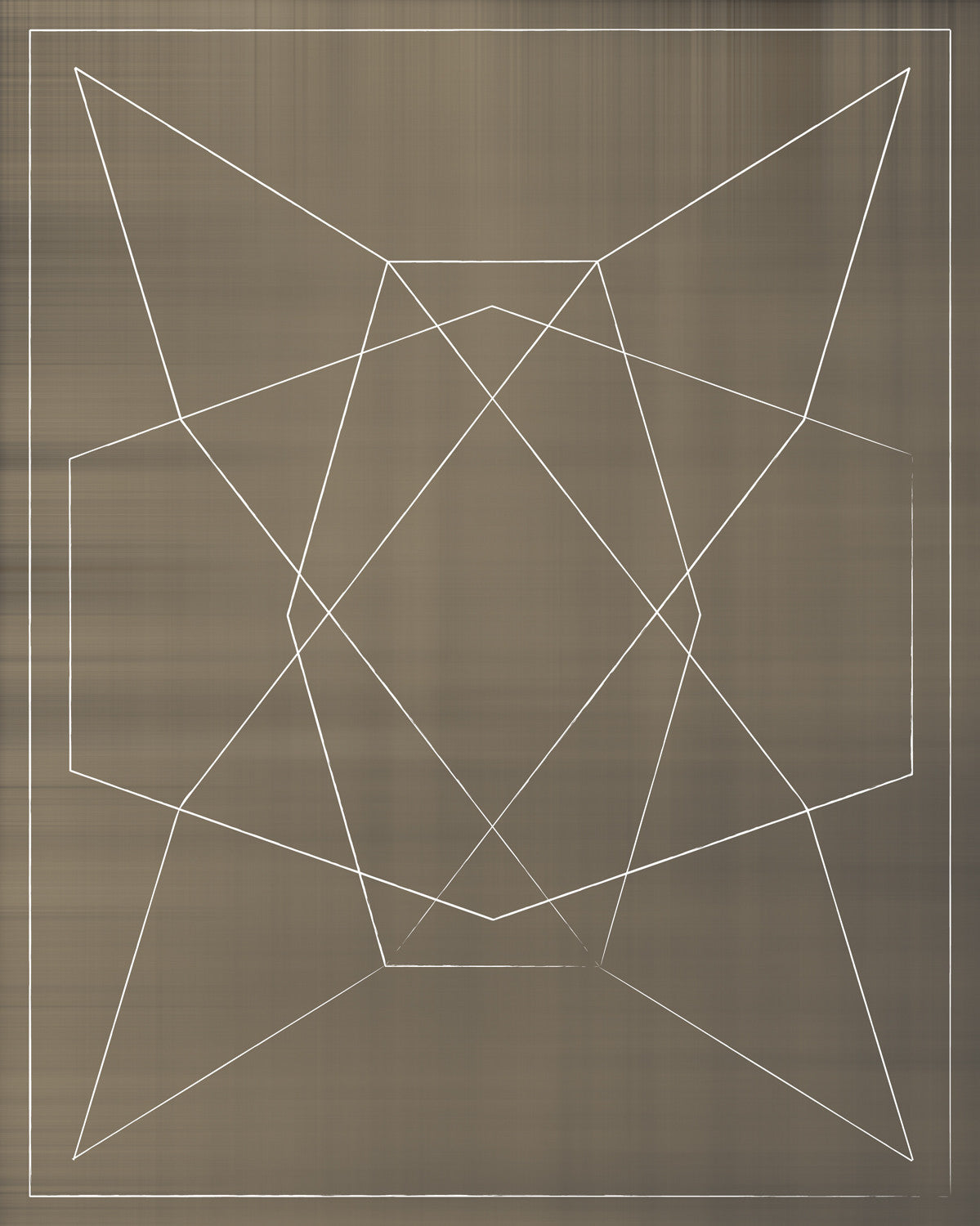 Simple piece with light patterns against a brown background. This piece is a part of a series of six, Vintage Graphic I, II, III, IV, V, and VI.