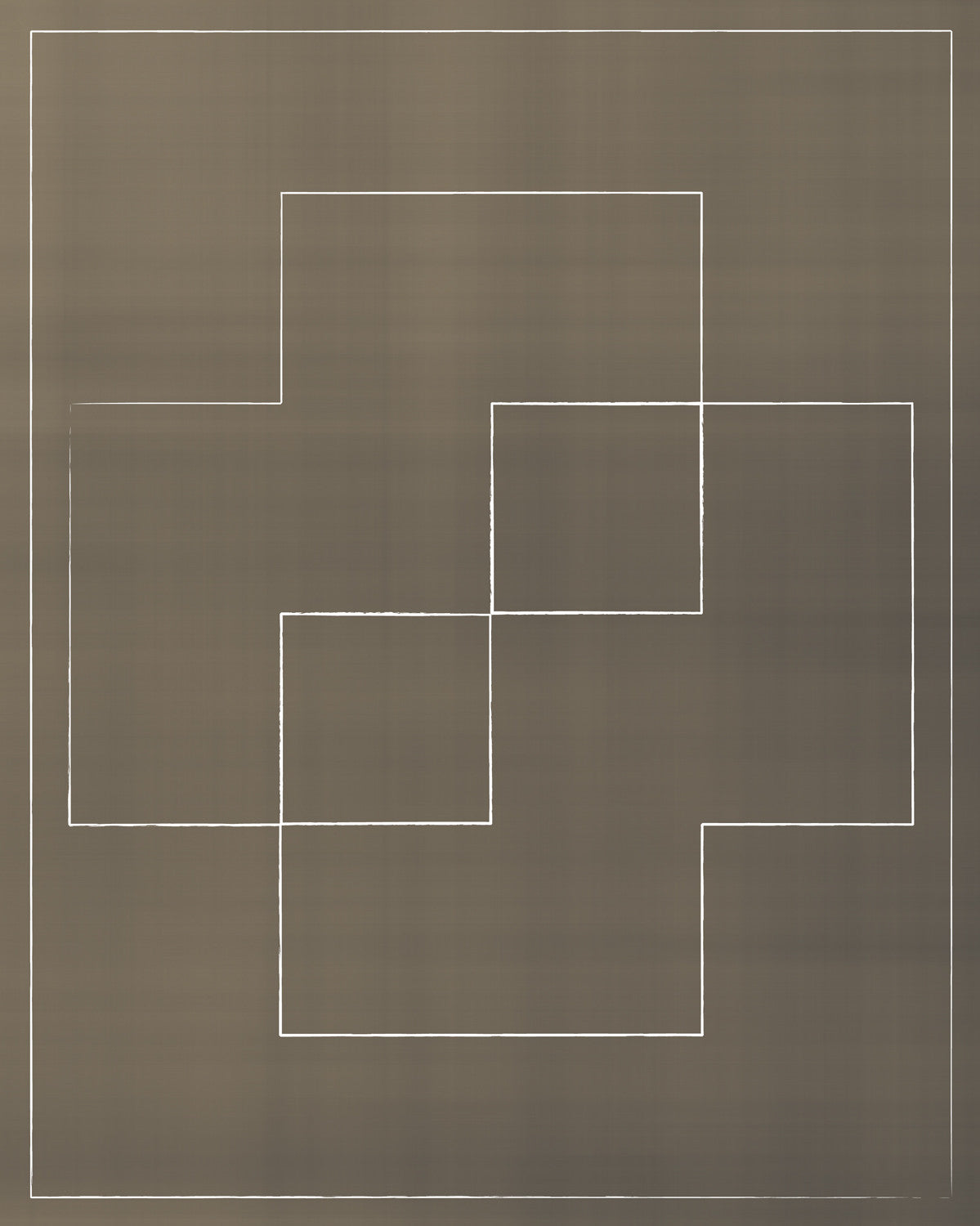 Simple piece with light patterns against a brown background. This piece is a part of a series of six, Vintage Graphic I, II, III, IV, V, and VI.