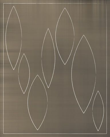 Simple piece with light patterns against a brown background. This piece is a part of a series of six, Vintage Graphic I, II, III, IV, V, and VI.